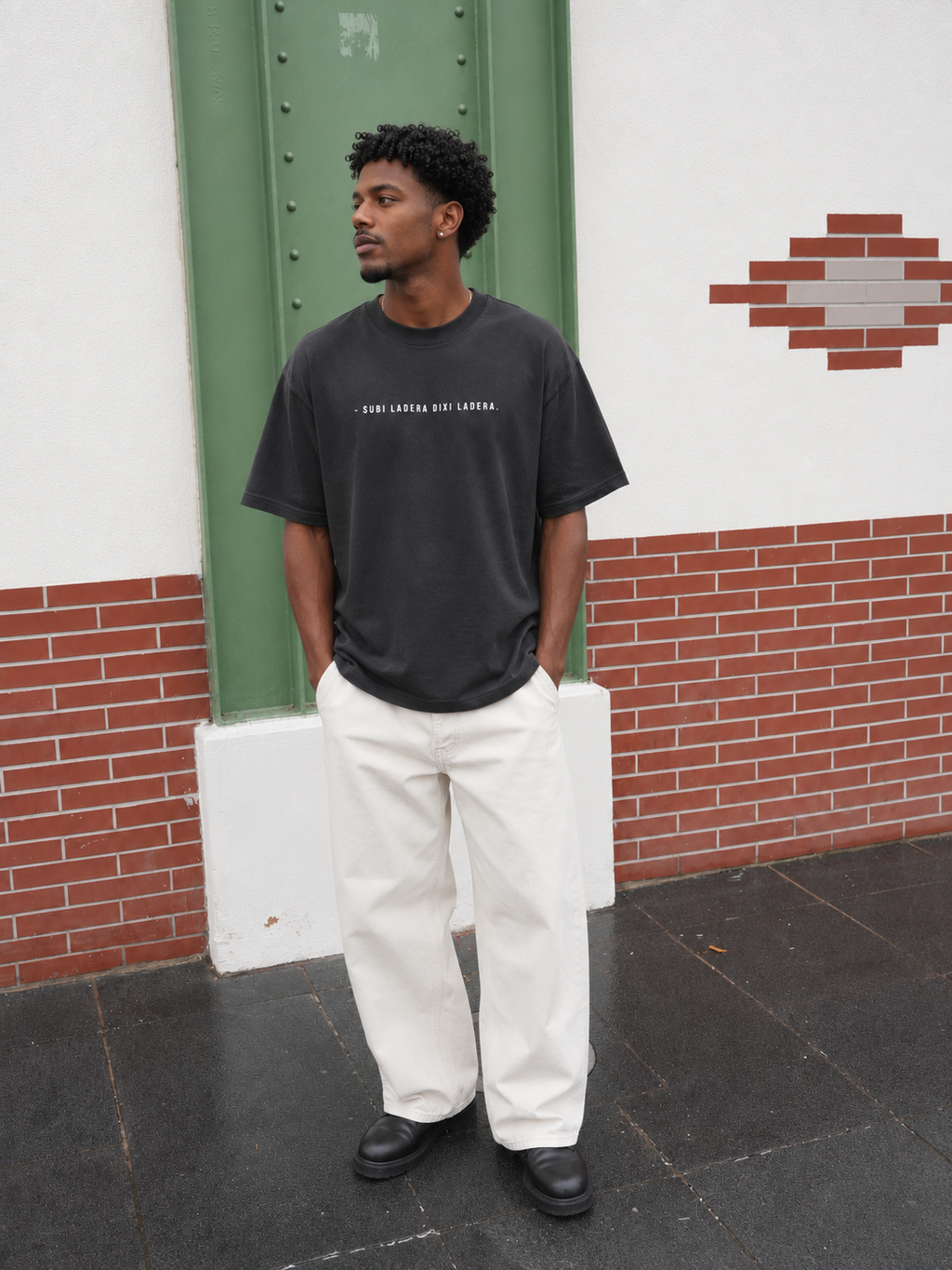 #SUBI LADERA DIXI LADERA - Unisex Oversized faded t-shirt