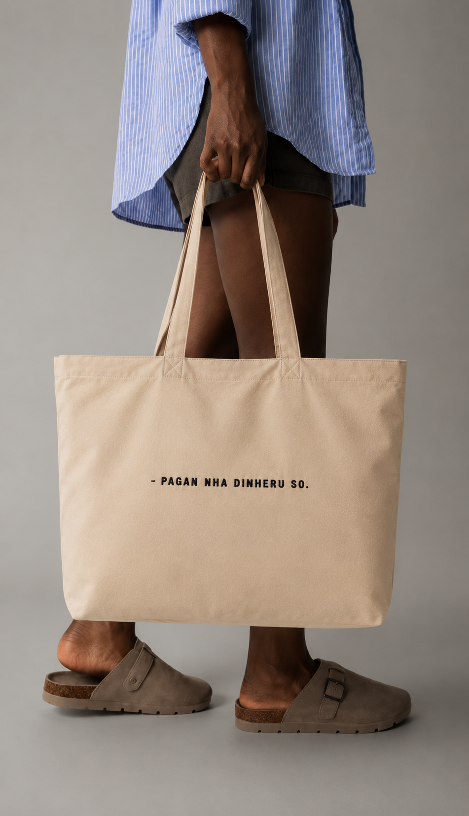 #PAGAN NHA DINHERU SO - Large organic tote bag