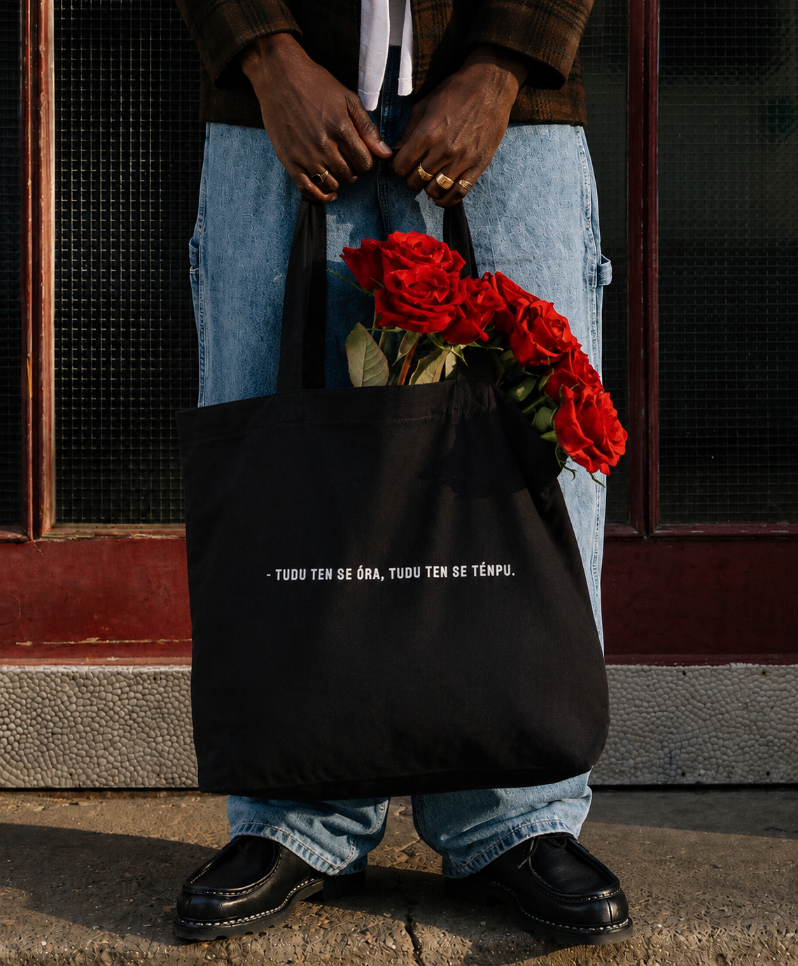 #TUDU TEN SE ORA TUDU TEN SE TENPU - Large organic tote bag